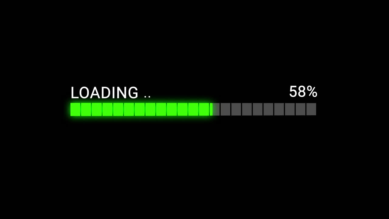 Animated Loading Bar with Percentage on Black Screen