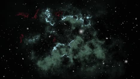 la nebulosa verde flotando en el universo oscuro