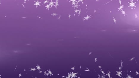 copos de nieve cayendo contra un fondo violeta
