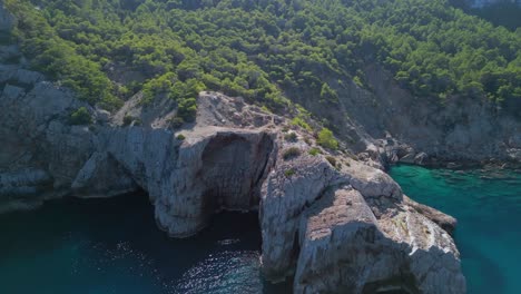 steep coast in blue sea