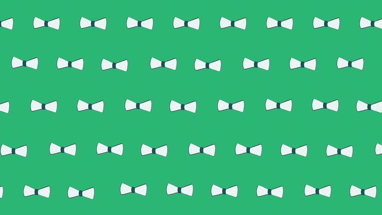 Animazione di papillon che fluttuano su sfondo verde
