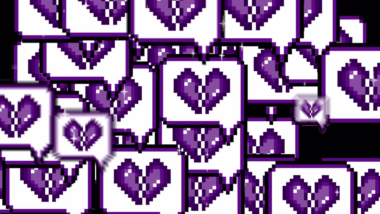 Pixel art pop up speech bubble icon broken heart Transitions. 1080p - 30 fps - Alpha Channel (6).mov