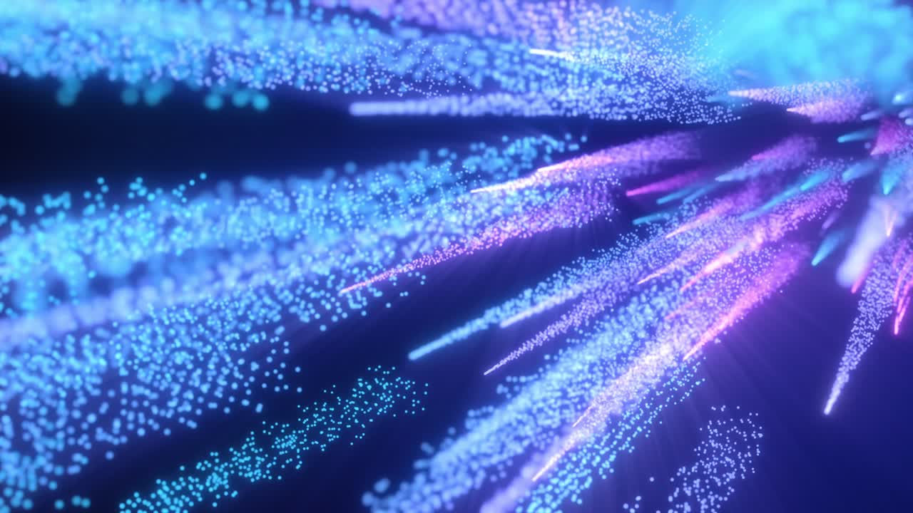 explosión de partículas de neón abstracta