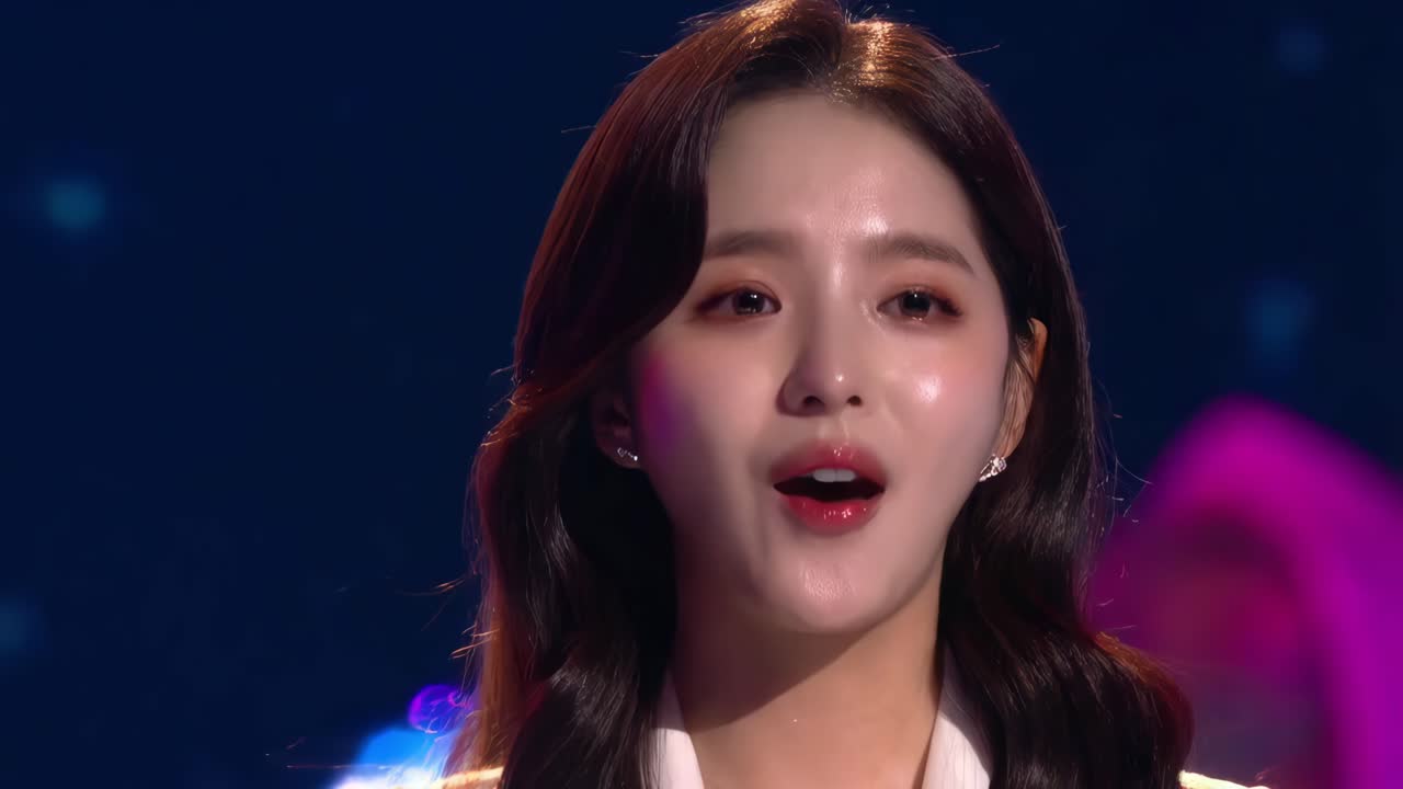 무대에서 공연하는 여자