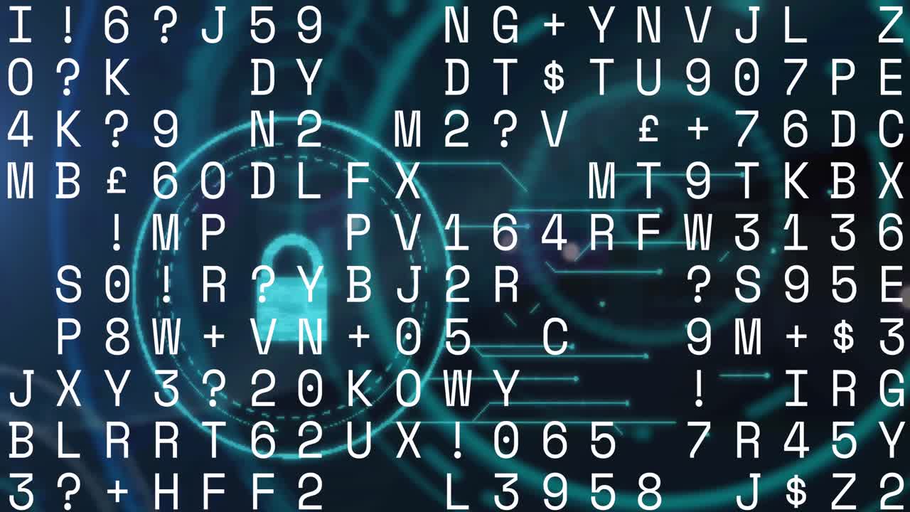 Animation of digital interface with data processing over black background