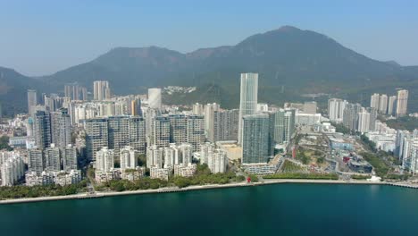 Vista-Aérea-Sobre-La-Costa-De-Shenzhen-En-Un-Hermoso-Día-Claro