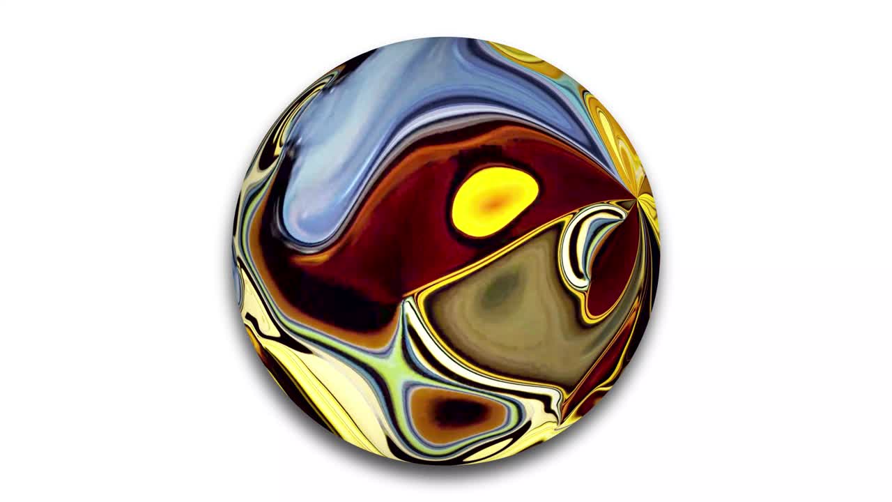 esfera abstractamente colorida sobre un fondo blanco. esfera animada sobre un fondo branco.
