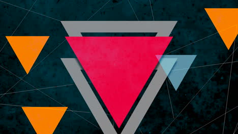 Animation-abstract-neon-red-and-yellow-triangles