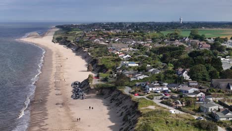 coastal erosion hemsby norfolk uk seaside town drone,aerial