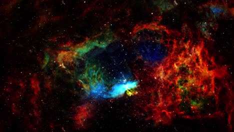 viaje espacial de bucle abstracto a ngc 6357 la nebulosa de la langosta. bucle sin costuras 4k 3d. ciencia, ciencia ficción exploración espacial a ngc6357 la nebulosa de la langosta nebulosa difusa cerca de ngc6334. proporcionado por las imágenes de la nasa
