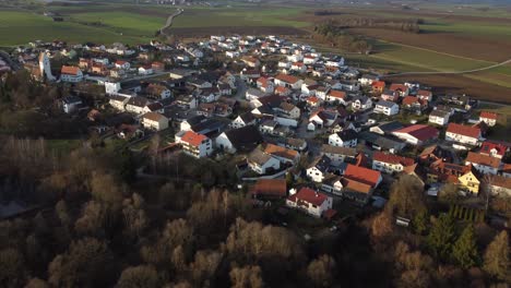 Aerial-or-drone-shot-of-Menning-near-Vohburg-in-Bavaria,-Germany-1