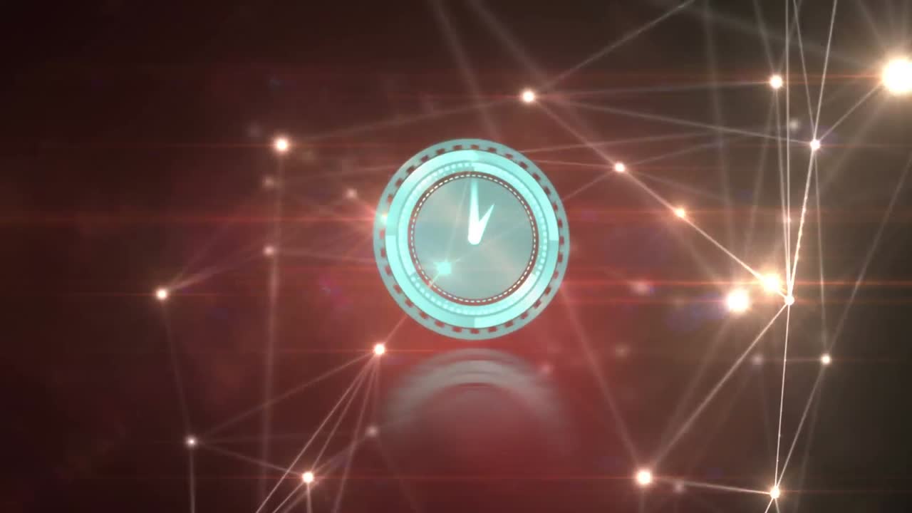 시계에 대한 연결 네트워크의 애니메이션이 빠르게 움직입니다.