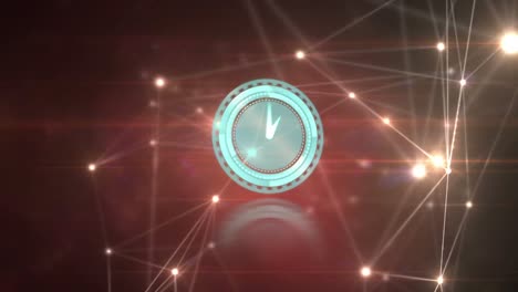 animación de la red de conexiones durante el reloj moviéndose rápidamente