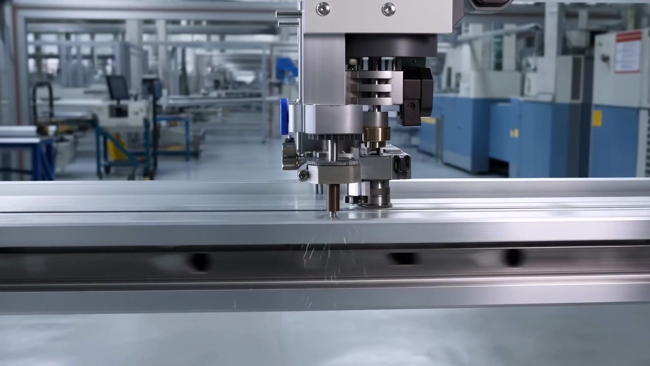 Sequenza di produzione cronologica che culmina quasi nella fase finale (98%), dove la testa di fresatura CNC, centrata vicino al terzo superiore dell'inquadratura, completa una passata orizzontale.