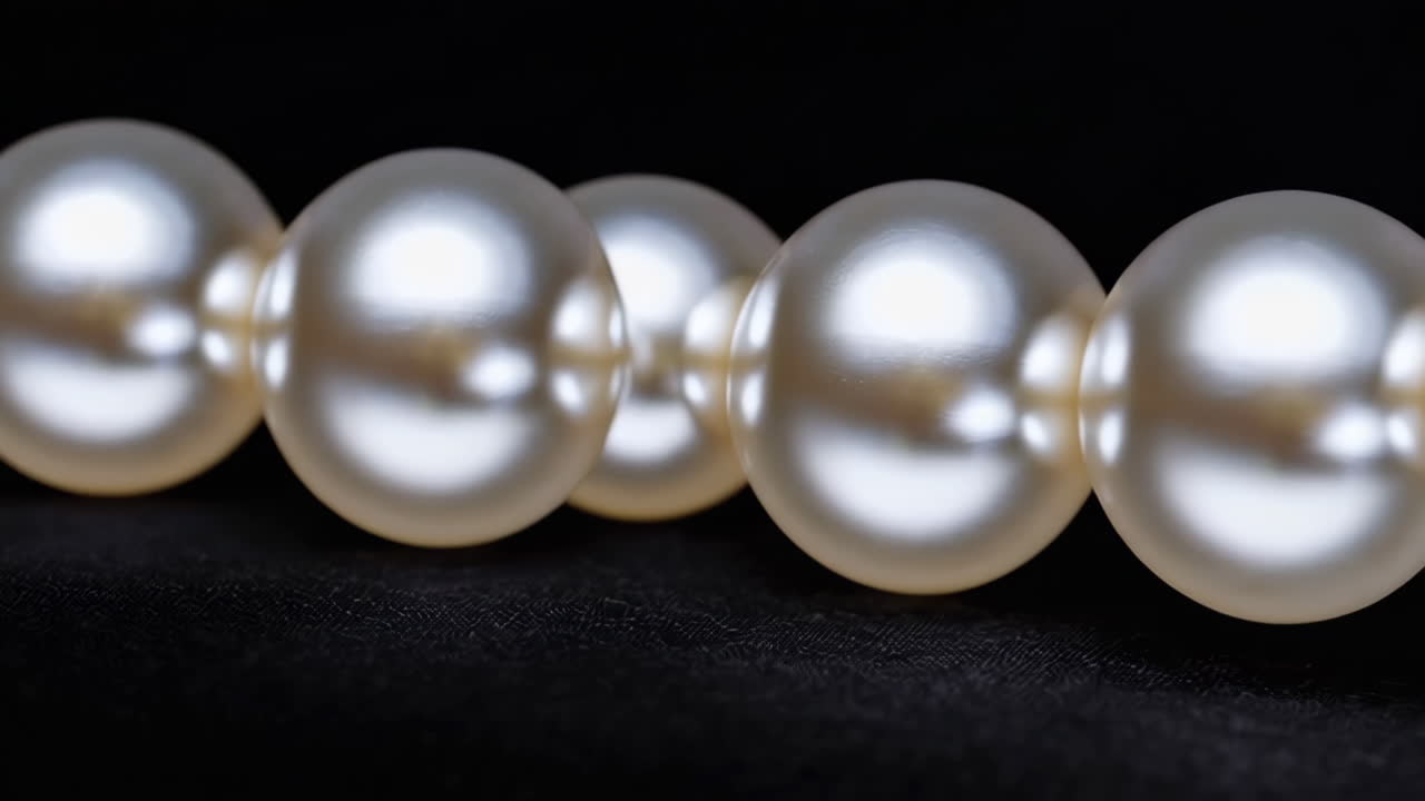 Close-up of a pearl necklace