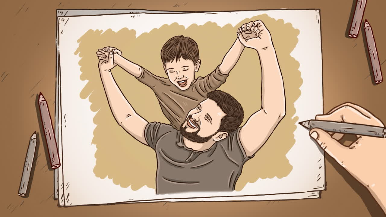 아버지와 아들 스케치