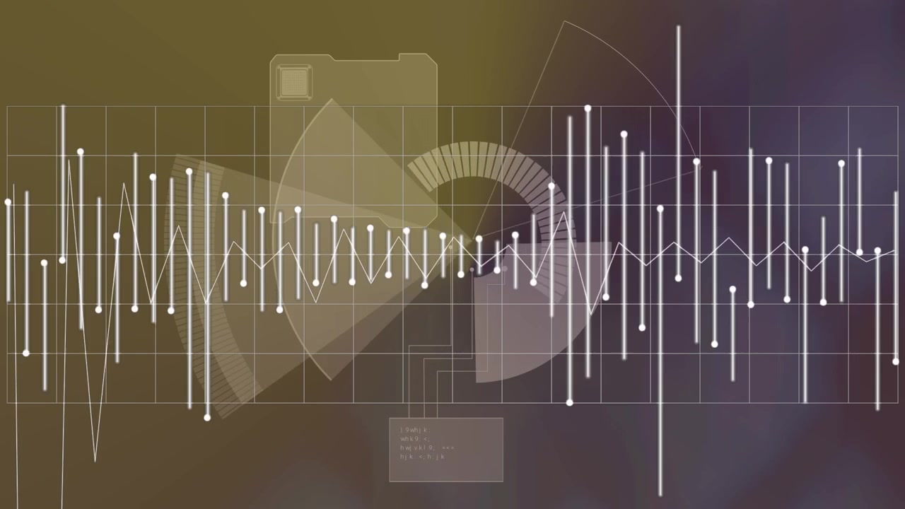 Animation of graphs and radar on brown background