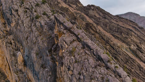 close up drone shot of rocky mountains at sulak canyon