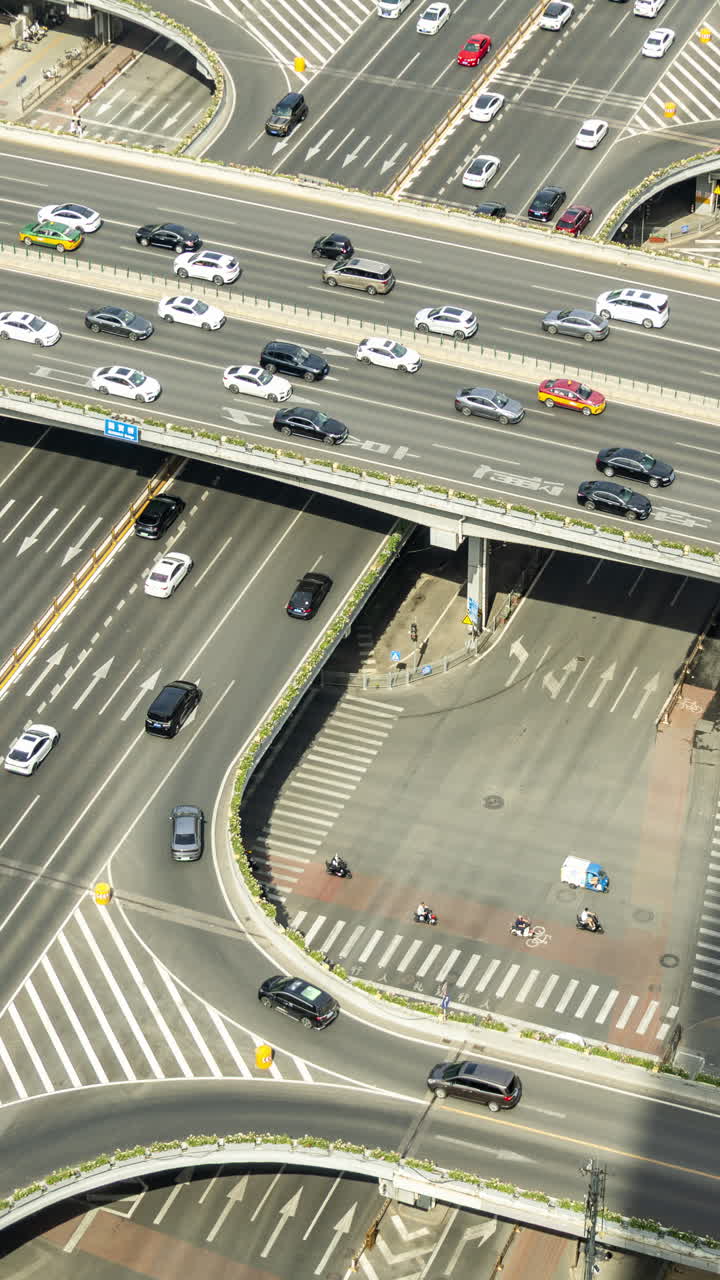 Timelapse of the Beijing city skyline from a high vantage point in vertical