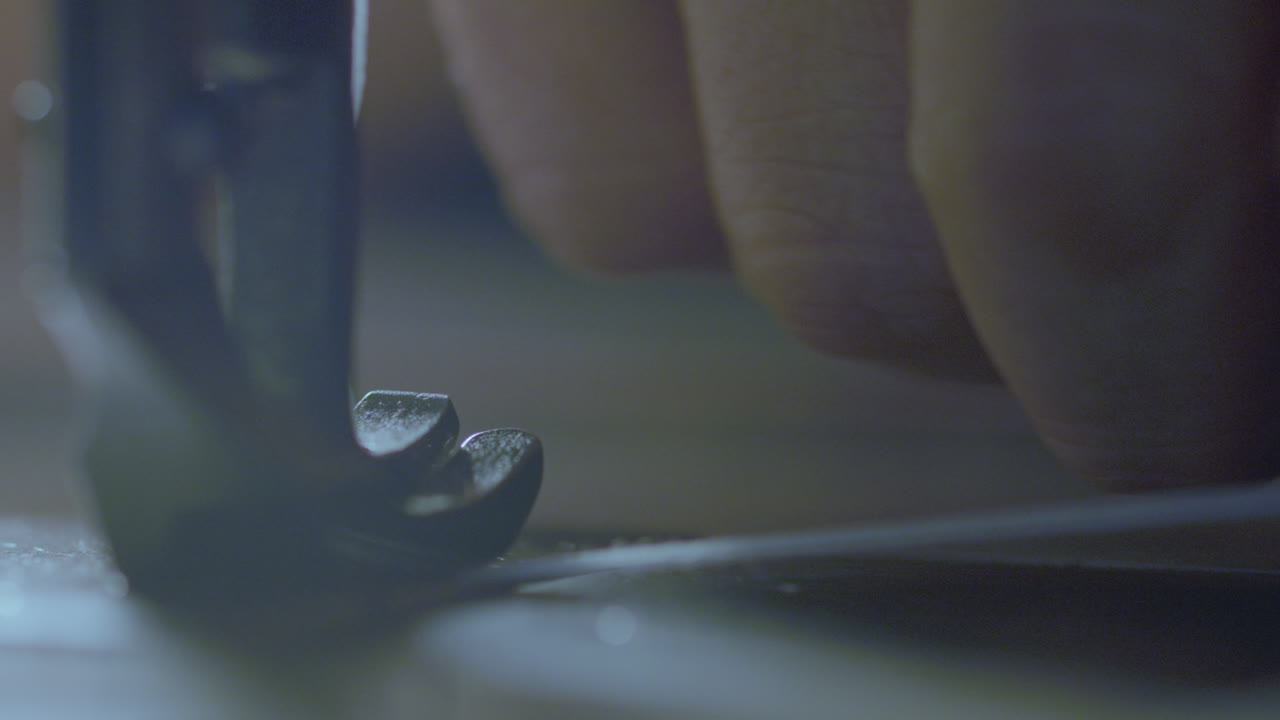 Close-up of Sewing Machine in Action