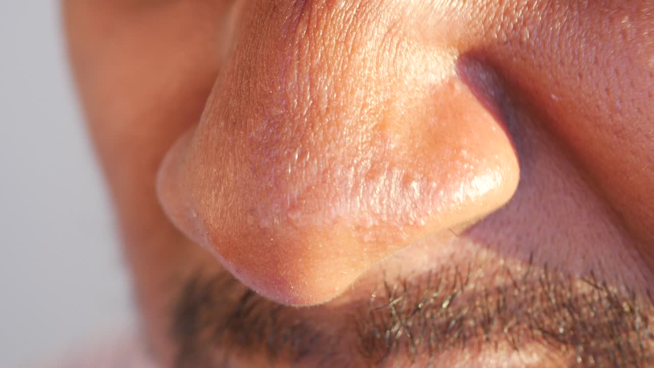 primer plano de la nariz de un hombre