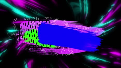 animación de formas coloridas que se mueven con espacio de copia sobre fondo negro