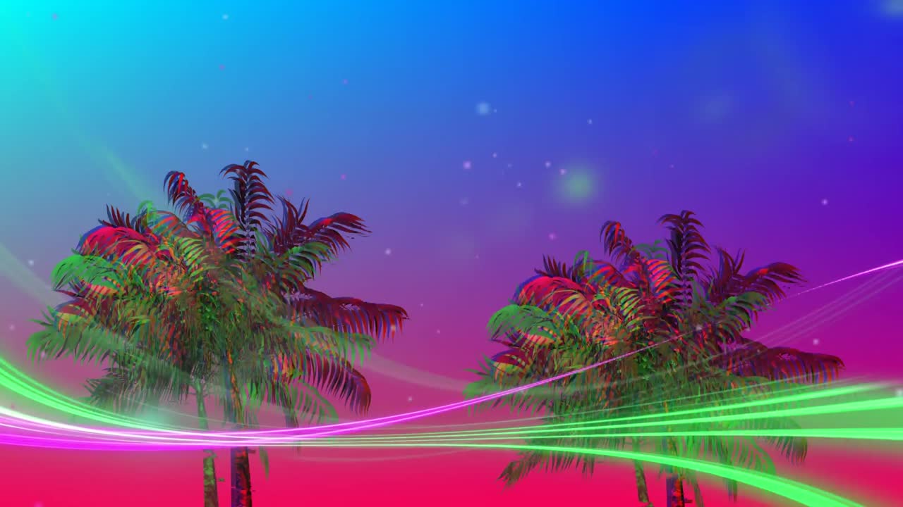 las coloridas palmeras