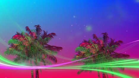 las coloridas palmeras