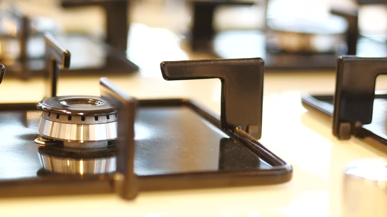 가스 스토브 버너의 클로즈업