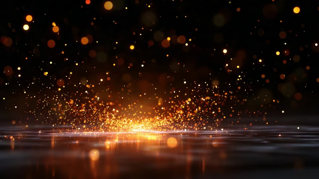 Scintille accattivanti in movimento: una rappresentazione affascinante di polvere dorata e luci scintillanti catturata da due diverse prospettive, che crea un’atmosfera incantevole di magia e meraviglia