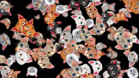 cats falling from the sky in animation