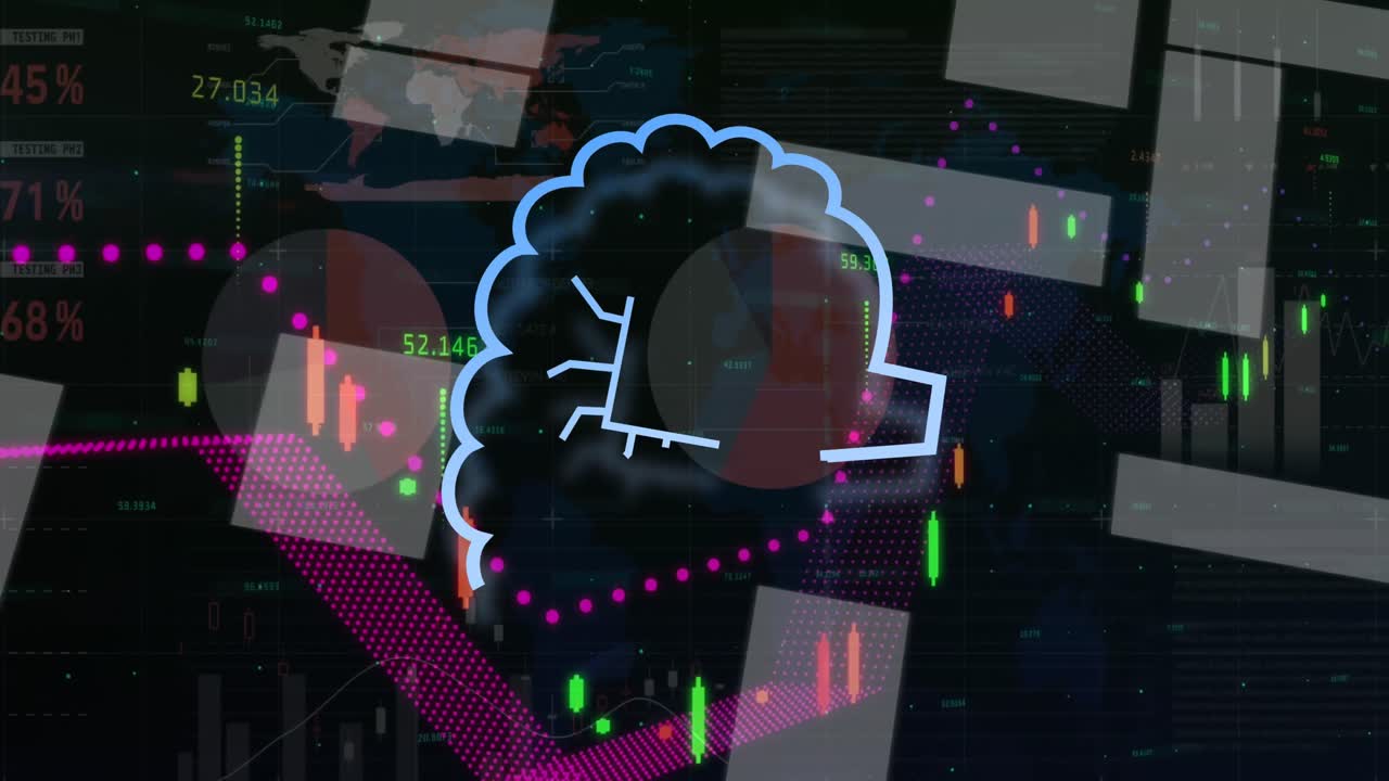 데이터 처리 및 통계에 대한 아이콘의 애니메이션