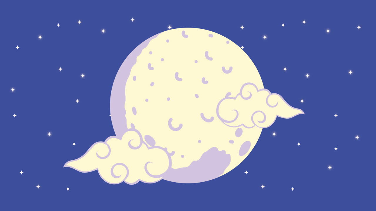 보름달과 구름 하늘 장면