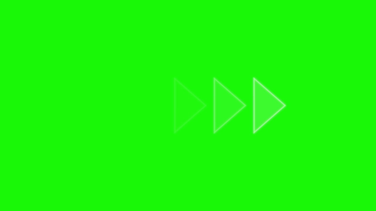 Translucent white arrow shapes animate horizontally, multiplying smoothly over a vivid green backdrop