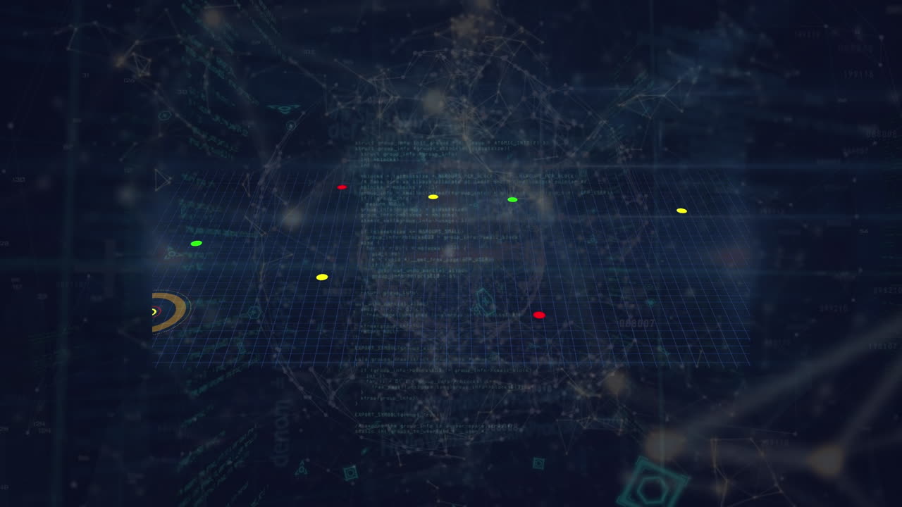 animación de la red de conexiones sobre un fondo oscuro