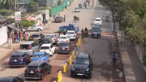 traffic jam in a city street