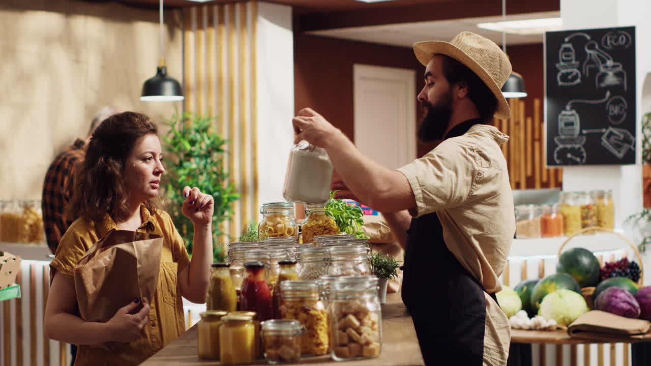 cliente comprando en una tienda ecológica