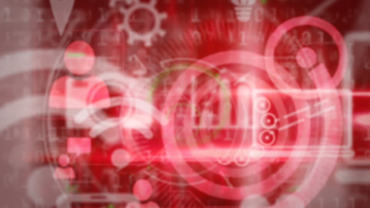 빨간색 네트워크의 애니메이션