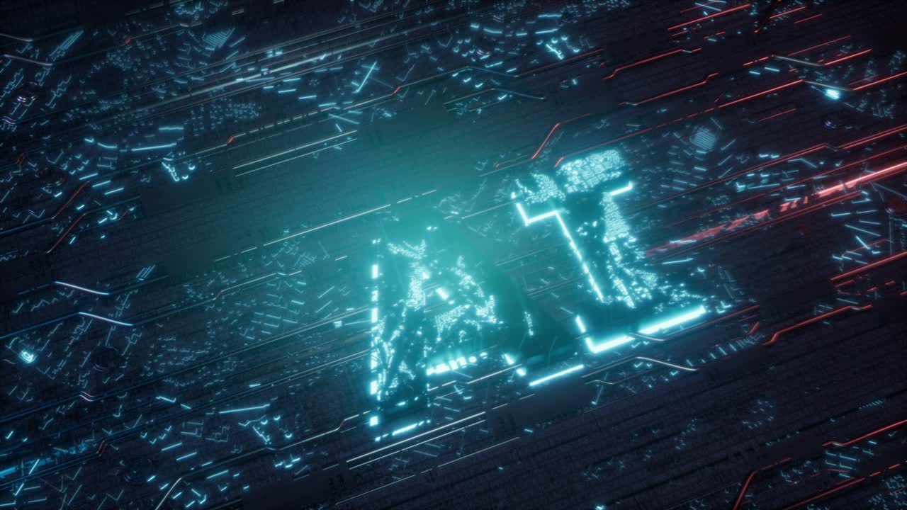 Ai Concept With Glowing Digital Circuitry Background
