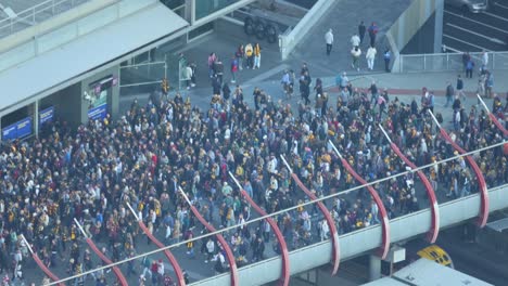 large crowd gathered at melbourne location