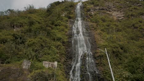 holy water virgin cascade in the city of baños, ecuador