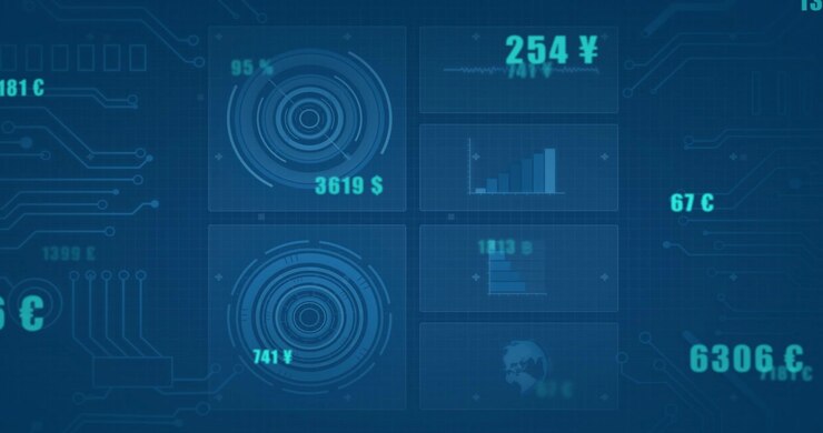 Upon loading UI updating currency values animating rings and populating charts signaling totals