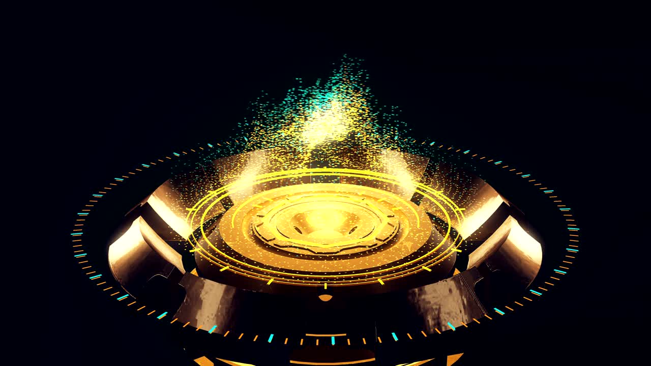 미래의 홀로그래픽 헤드업 디스플레이, 추상적인 데이터와 함께 하이테크 요소