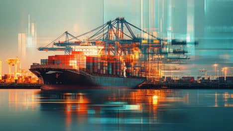 container ship at port