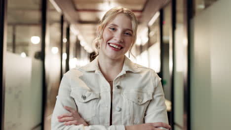 portrait of a smiling woman in an office