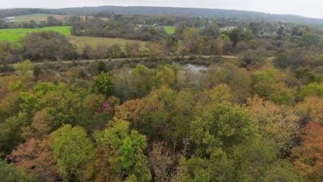 Spin-over-pond-in-Autumn-Aerial