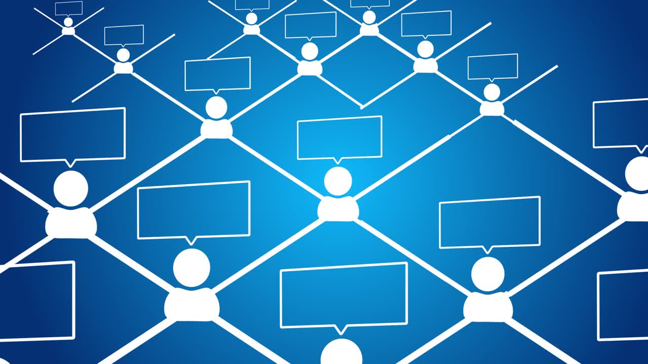 4k abstract animation of a growing network message of connected lines and dots loop background