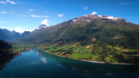 aerial footage beautiful nature norway.