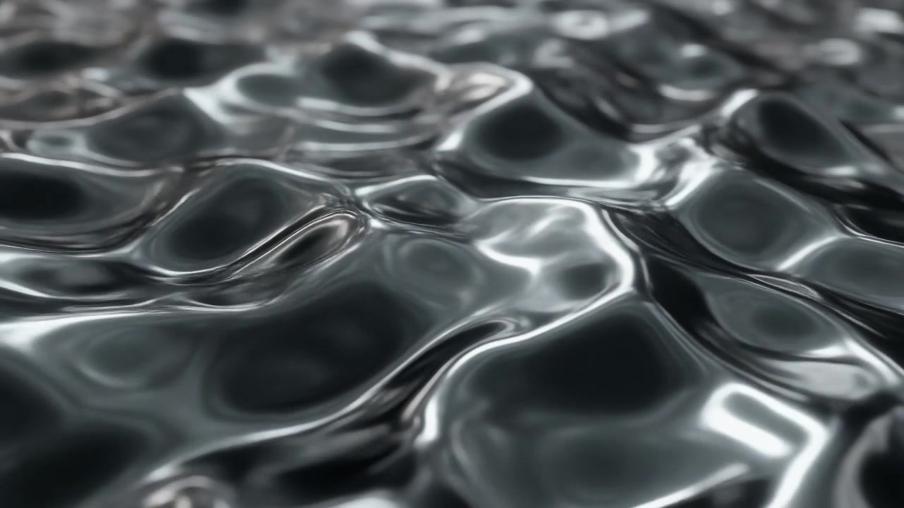 Superficie metallica liquida astratta con onde ondulate