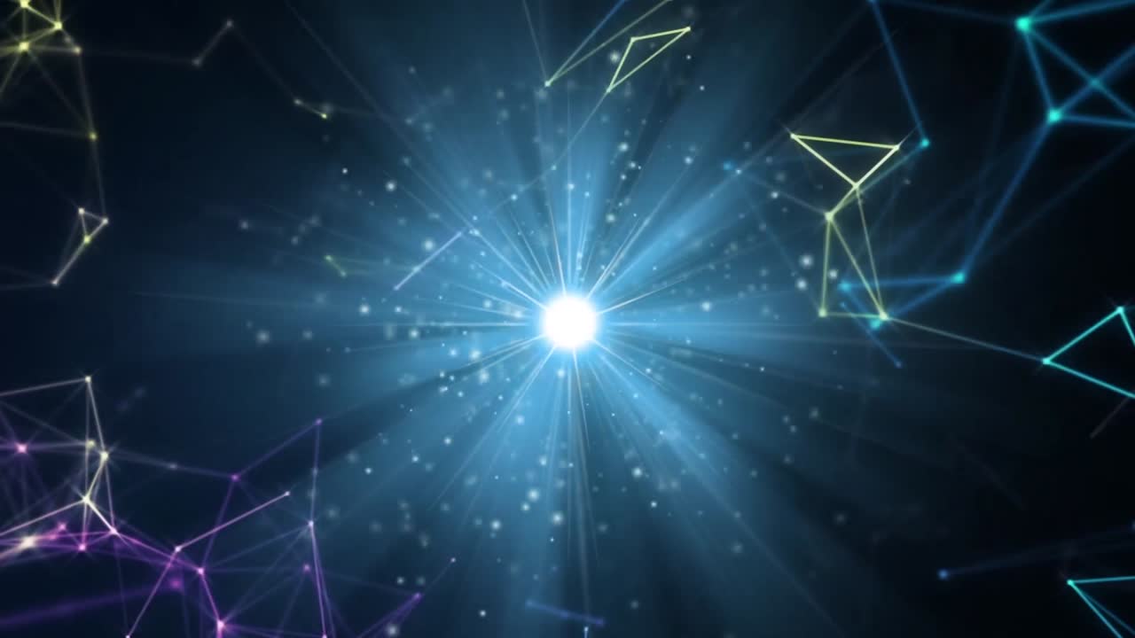 animación de rastros de luz y formas sobre fondo negro